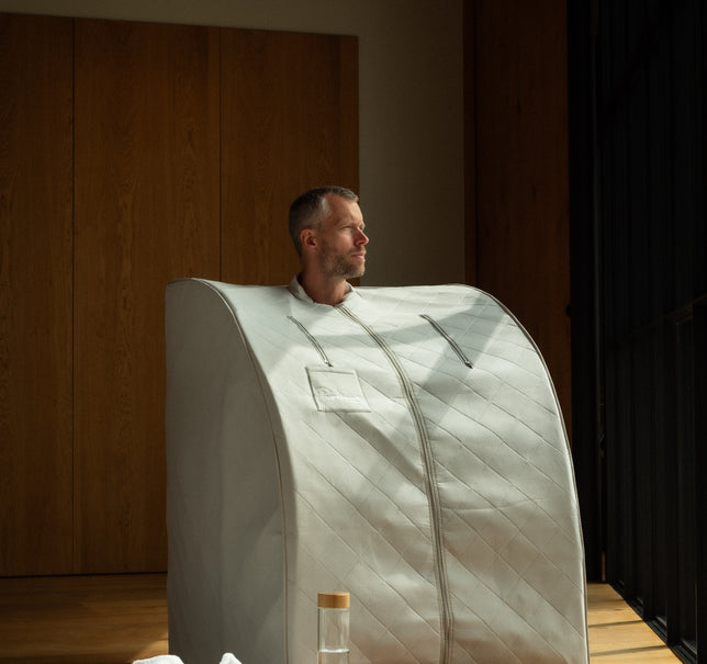 Bamboo Sand sauna i bruk, kompakt, effektiv og gir dyp avspenning i hverdagen.